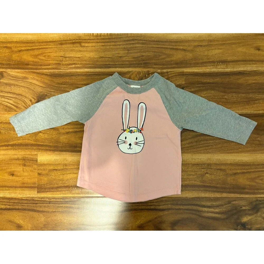 Hanna Andersson Bunny Raglan Tee, Size 3T